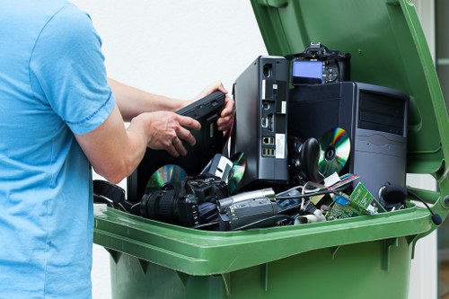 Various types of waste materials ready for collection in Central London